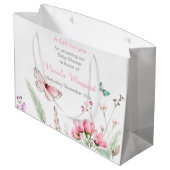 Frühlingspülung Rosa Butterfly BläserBaby Dusche Große Geschenktüte (Rückseite Schrägansicht)