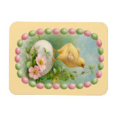 Frühlingspuppe mit Pastell-Eier-Rahmen Magnet (Horizontal)