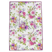 Frühlingsranunculus und Rose Collage Mittlere Geschenktüte (Rückseite)