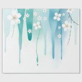 Frühlingsregen Abstrakte Blüten Geschenk Geschenkpapier (Flach)