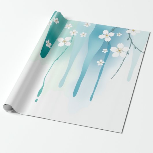 Frühlingsregen Abstrakte Blüten Geschenk Geschenkpapier (Ungerollt)