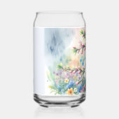 Frühlingsregen-Blüten-Aquarell-Cottagecore Dosenglas (Vorderseite)