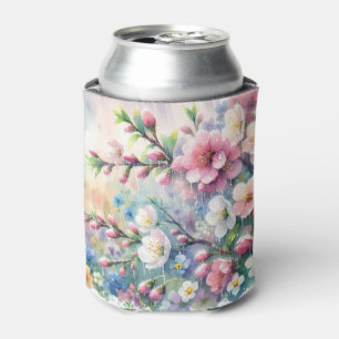 Frühlingsregen Blüten Aquarell Cottagecore Dosenkühler