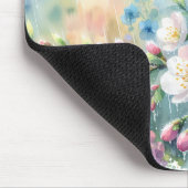 Frühlingsregen-Blüten-Aquarell-Cottagecore Mousepad (Ecke)