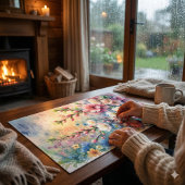 Frühlingsregen-Blüten-Aquarell-Cottagecore Puzzle