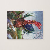Frühlingsregen-Hahn-Illustration-Jigsaw-Puzzle Puzzle (Horizontal)