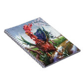 Frühlingsregen Hahn Illustration Spiralblock Notizblock (Rechte Seite)