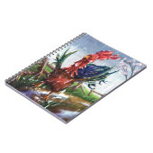 Frühlingsregen Hahn Illustration Spiralblock Notizblock (Linke Seite)