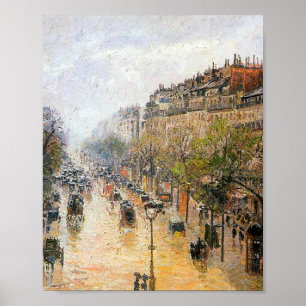 Frühlingsregen in Montmartre von Camille Pissarro Poster