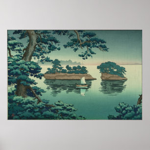Frühlingsregen, Matsushima-Japaner Waterscape Poster