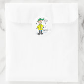 Frühlingsregen runder aufkleber (Tasche)