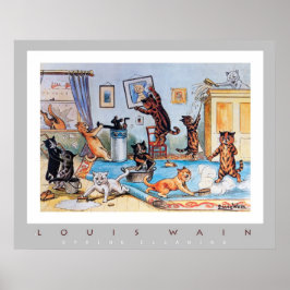 Frühlingsreinigung durch Louis Wain (1860-1939) Poster