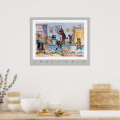 Frühlingsreinigung durch Louis Wain (1860-1939) Poster (Küche)