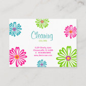 Frühlingsreinigung Retro Daisy Blume Visitenkarte (Rückseite)