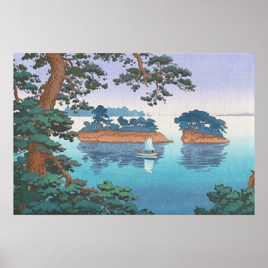 Frühlingsrennen, Matsushima, japanische Wasserscap Poster (Vorne)