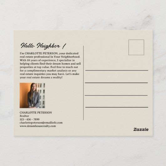 Frühlingsrezeptur Realtor oder Real Anwesen Postkarte (Rückseite)