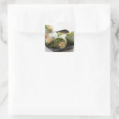 Frühlingsrollen mit Gemüse Quadratischer Aufkleber (Tasche)