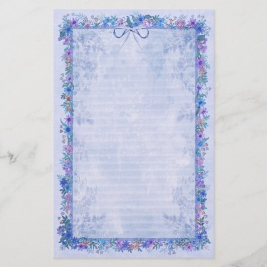 Frühlingsromane - Blau Briefpapier (Vorderseite)