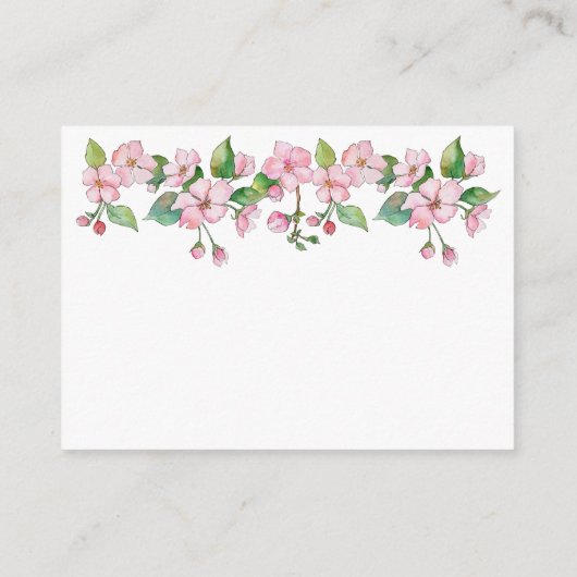 Frühlingsrosa Bläserndusche Windelwanne Begleitkarte (Rückseite)