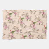 Frühlingsrosa Blossom mit Vogelmuster Geschirrtuch (Horizontal)