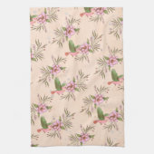 Frühlingsrosa Blossom mit Vogelmuster Geschirrtuch (Vertikal)