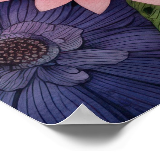 Frühlingsrosa Blumenhintergrundposter Poster (Ecke)