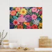 Frühlingsrosa Blumenhintergrundposter Poster (Küche)