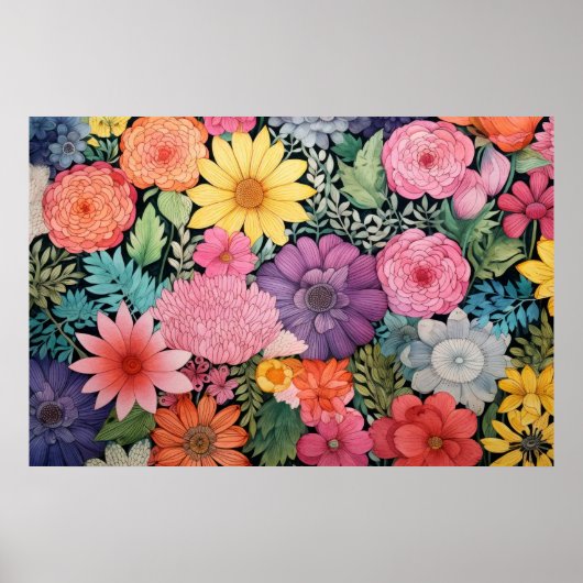 Frühlingsrosa Blumenhintergrundposter Poster (Vorne)