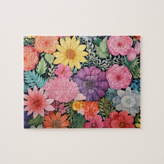 Frühlingsrosa Blumenhintergrundposter Puzzle (Horizontal)