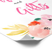 Frühlingsrosa Böhmergarten Blumenschild Poster (Ecke)