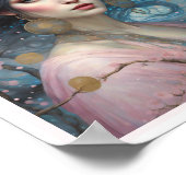 Frühlingsrosa Cherry Blossom Frau Blue Eyes Poster (Ecke)