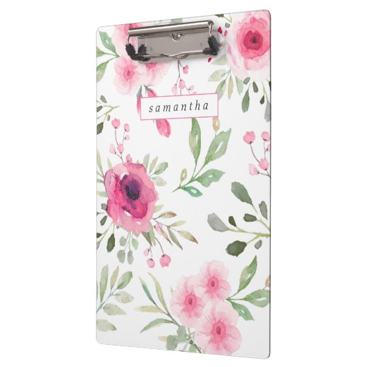Frühlingsrosa Farbe Personalisiert Klemmbrett (Links)
