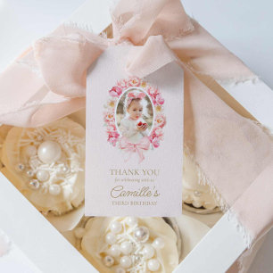 Frühlingsrosa Floral Girl Geburtstags-Liebesmarken Geschenkanhänger