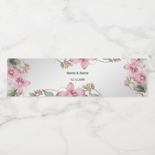 Frühlingsrosa Floral Wasser Etikett (Einzelnes Label)