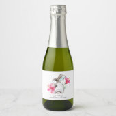 Frühlingsrosa, florale und bubbly Sparkling Weinet Schaumweinetikett (Vorderseite)