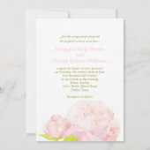 Frühlingsrosa + Grüne Peony Wedding Einladung (Rückseite)