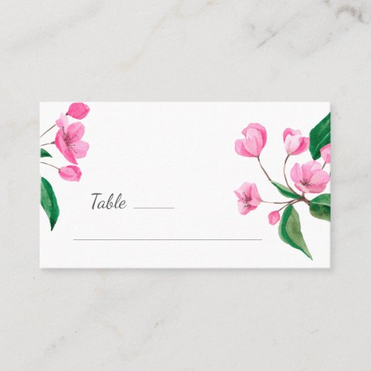 Frühlingsrosa Kirschblossom. Floral Platzkarte (Vorderseite)