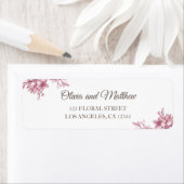 Frühlingsrosa Kirschblüte. Blumenhochzeit-Label (Insitu)