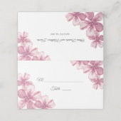 Frühlingsrosa Kirschblüte. Blumenhochzeit Platzkarte (Außenseite Aufgefaltet)