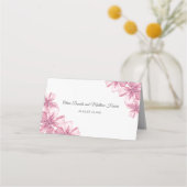 Frühlingsrosa Kirschblüte. Blumenhochzeit Platzkarte (Rückseite)