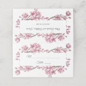 Frühlingsrosa Kirschblüte. Blumenhochzeit Platzkarte (Außenseite Aufgefaltet)