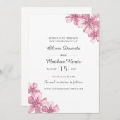 Frühlingsrosa Kirschblüte. Blumenhochzeit Save The Date (Vorne/Hinten)