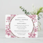 Frühlingsrosa Kirschblüte. Brautparty Einladung (Stehend Vorderseite)