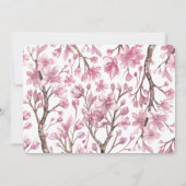 Frühlingsrosa Kirschblüte. Brautparty Einladung (Rückseite)