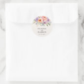 Frühlingsrosa Lilac Peach Pastels Hochzeitsticker Runder Aufkleber (Tasche)