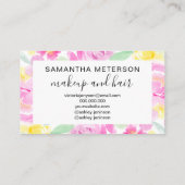 Frühlingsrosa lockere Blumenhaare Terminkarte (Rückseite)