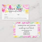 Frühlingsrosa lockere Blumenhaare Terminkarte (Vorne/Hinten)