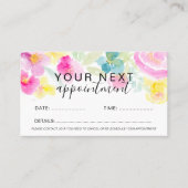 Frühlingsrosa lockere Blumenhaare Terminkarte (Vorderseite)