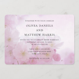 Frühlingsrosa Sakura, Kirschblüte. Blumenhochzeit Einladung