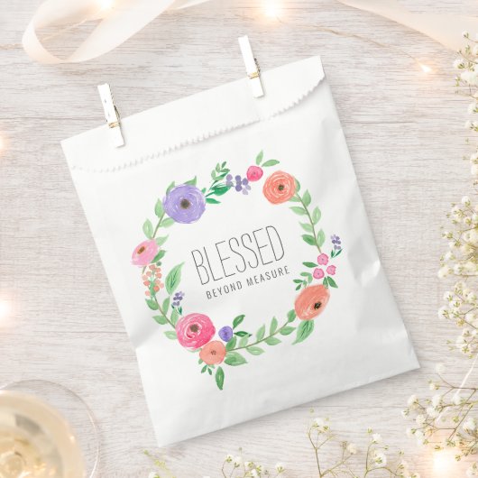 Frühlingsrosafarbenes Florales Gesegnet Über Alles Geschenktütchen (Ausgeschnitten)